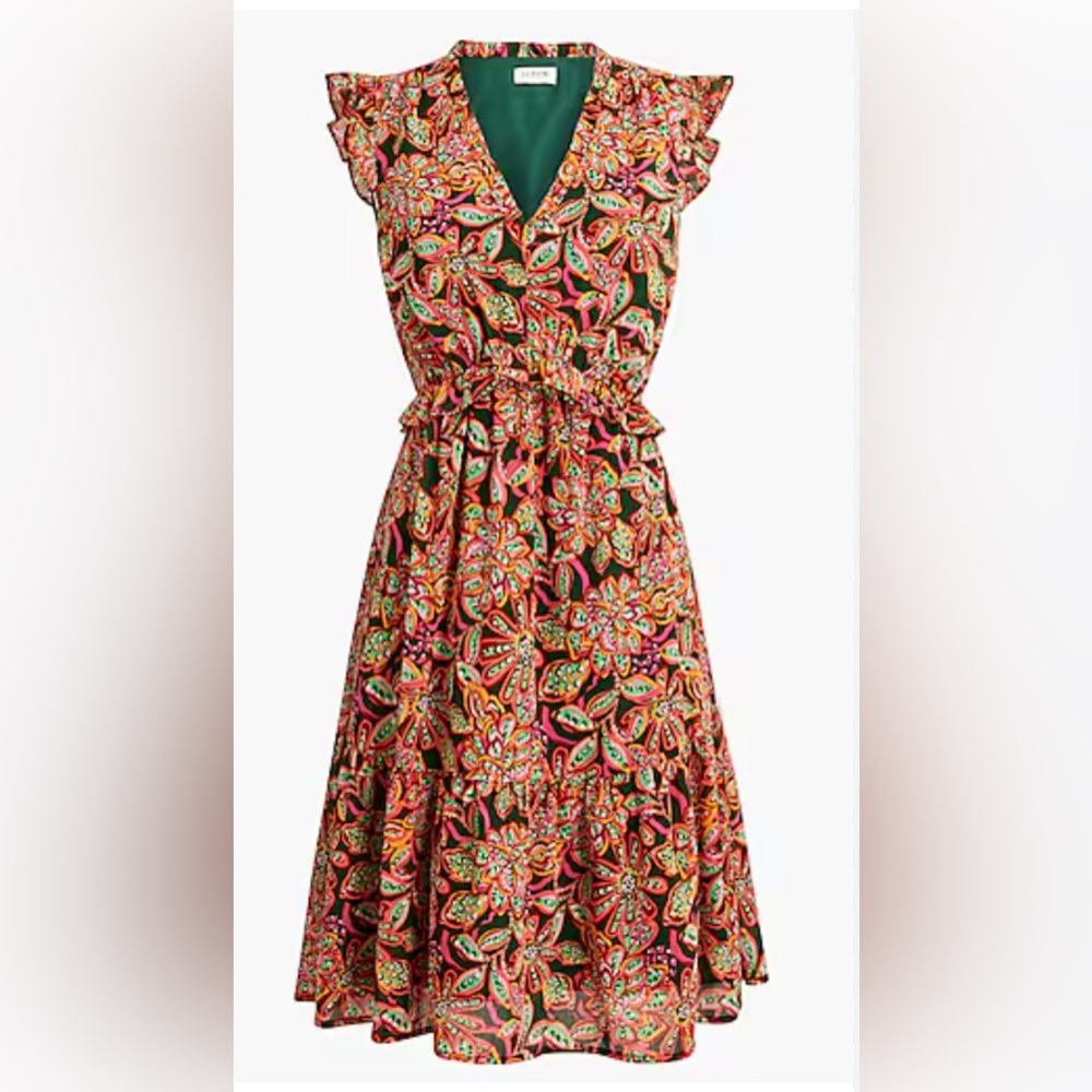 EUC vibrant floral  J Crew dress size 6